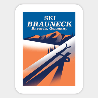 Brauneck Bavaria, Germany Ski poster Sticker